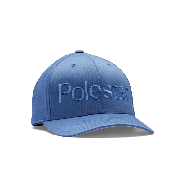 Blauwe pet met ton-sur-ton Polestar-woordmerk